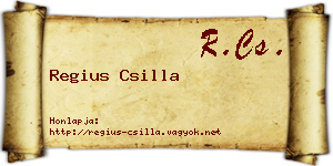Regius Csilla névjegykártya